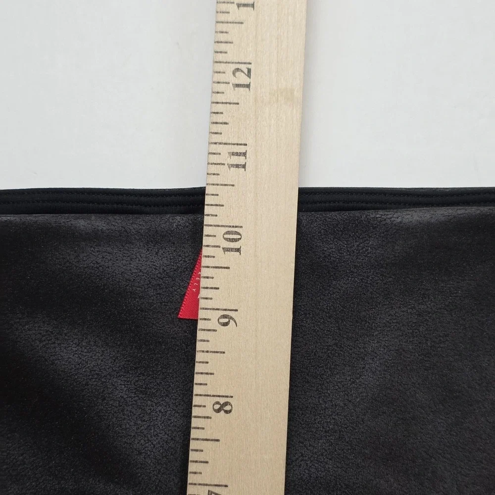 Spanx Pants Womens XL Black Faux Leather Side Stripe‎ High Rise Stretch Leggings